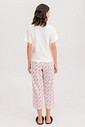 Pijama Feminino Manga Curta Com Calça Midi
