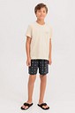 Pijama Masculino Infantil Manga Curta Com Bermuda