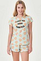 Pijama Feminino Manga Curta Com Shorts