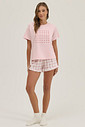 Pijama Feminino Manga Curta Com Shorts