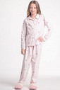 Pijama Infantil Feminino Manga Longa Americano Com Calça