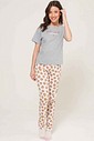 Pijama Manga Curta Com Calça Feminina