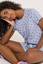 Pijama Feminino Manga Curta com Shorts