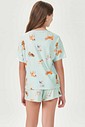 Pijama Infantil Feminino Manga Curta Com Shorts