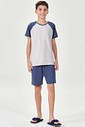 Pijama Masculino Infantil Manga Curta Com Bermuda