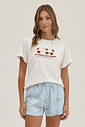 Pijama Feminino Manga Curta Com Shorts