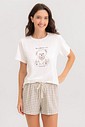Pijama Feminino Manga Curta Com Shorts