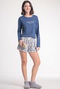 Pijama Feminino Manga Longa Com Shorts