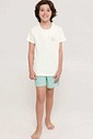Pijama Masculino Infantil Manga Curta Com Bermuda