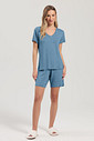 Pijama Feminino Manga Curta Com Bermuda Pijama Feminino Manga Curta Com Bermuda