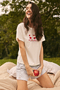 Pijama Feminino Manga Curta Com Shorts
