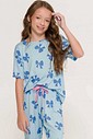Pijama Feminino Infantil Manga Curta com Calça