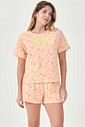 Pijama Feminino Manga Curta Com Shorts