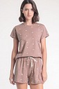 Pijama Feminino Manga Curta Com Shorts