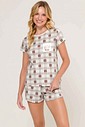 Pijama Feminino Manga Curta Com Shorts