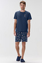 Pijama Masculino Manga Curta Com Bermuda