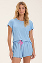 Pijama Feminino Manga Curta Com Shorts
