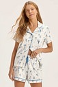 Pijama Feminino Manga Curta Americano Com Shorts