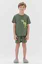 Pijama Masculino Infantil Manga Curta Com Bermuda