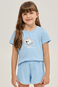 Pijama Feminino Infantil Manga Curta Com Short Pijama Feminino Infantil Manga Curta Com Short