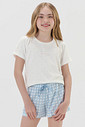 Pijama Feminino Infantil Manga Curta Com Shorts
