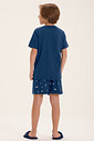 Pijama Masculino Infantil Manga Curta Com Bermuda