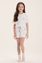 Pijama Infantil Feminino Manga Curta Com Shorts Pijama Infantil Feminino Manga Curta Com Shorts