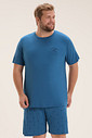 Pijama Masculino Manga Curta Com Bermuda Plus Size