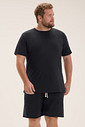 Pijama Masculino Manga Curta Com Bermuda Plus Size