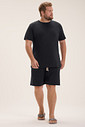 Pijama Masculino Manga Curta Com Bermuda Plus Size