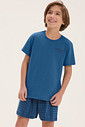 Pijama Masculino Infantil  Manga Curta Com Bermuda