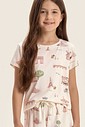 Pijama Feminino Infantil Manga Curta Com Shorts Pijama Feminino Infantil Manga Curta Com Shorts