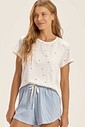 Pijama Feminino Manga Curta Com Shorts