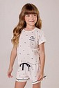 Pijama Feminino Infantil Manga Curta Com Shorts Pijama Feminino Infantil Manga Curta Com Shorts