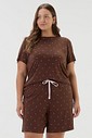 Pijama Feminino Manga Curta Com Bermuda Plus Size