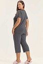 Pijama Feminino Plus Size Manga Curta Com Calça Capri Pijama Feminino Plus Size Manga Curta Com Calça Capri