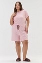 Pijama Feminino Manga Curta Com Bermuda Plus Size