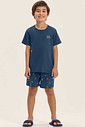 Pijama Masculino Infantil Manga Curta Com Bermuda