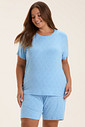 Pijama Feminino Manga Curta Com Bermuda Plus Size