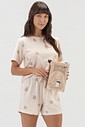 Pijama Feminino Manga Curta Com Shorts