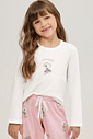 Pijama Feminino Infantil Manga Longa Com Calça Pijama Feminino Infantil Manga Longa Com Calça