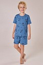 Pijama Masculino Infantil Manga Curta Com Bermuda