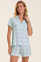 Pijama Feminino Manga Curta Americano Com Shorts