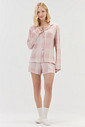 Pijama Feminino Americano Manga Longa Com Shorts