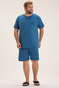 Pijama Masculino Manga Curta Com Bermuda Plus Size