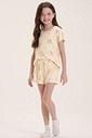 Pijama Infantil Feminino Manga Curta Com Shorts