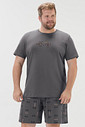 Pijama Masculino Manga Curta Com Bermuda Plus Size
