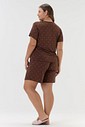 Pijama Feminino Manga Curta Com Bermuda Plus Size