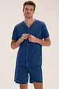 Pijama Masculino Manga Curta Americano Com Bermuda