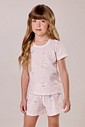 Pijama Feminino Infantil Manga Curta Com Shorts Pijama Feminino Infantil Manga Curta Com Shorts